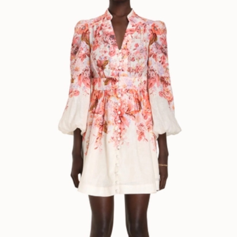 Zimmermann Devi Plunge Mini Dress Size 1 NWT